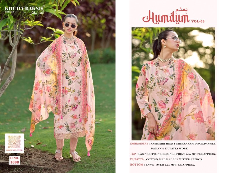 Humdum Vol 3 By Khuda Baksh Lawn Printed Pakistani Dress Material